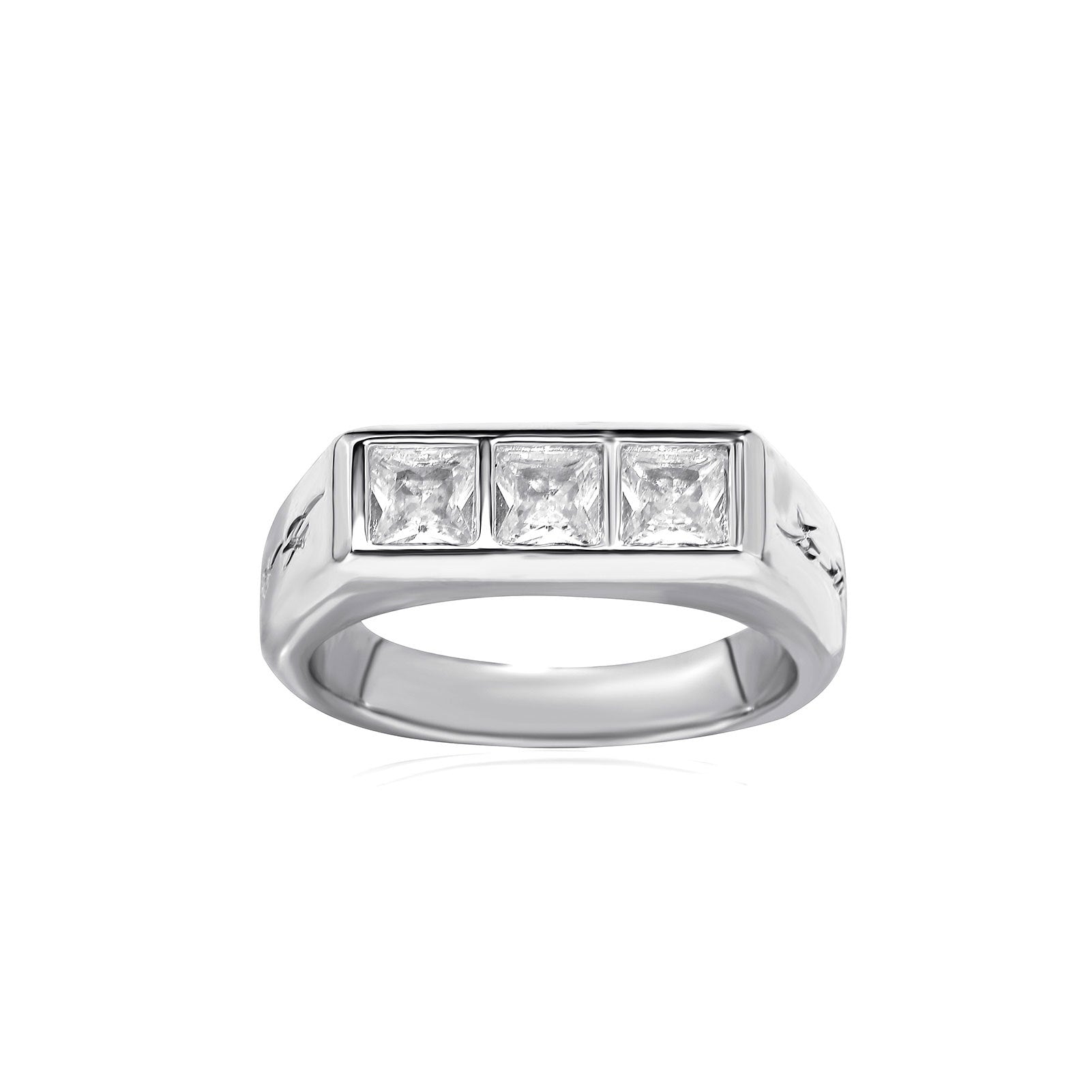 Wholesale Simple copper inlaid zircon personalized high-grade texture sugar cube diamond ring